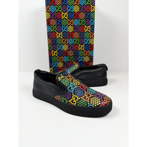 Size 10US - Gucci GG Supreme Psychedelic Slip Ons NEW